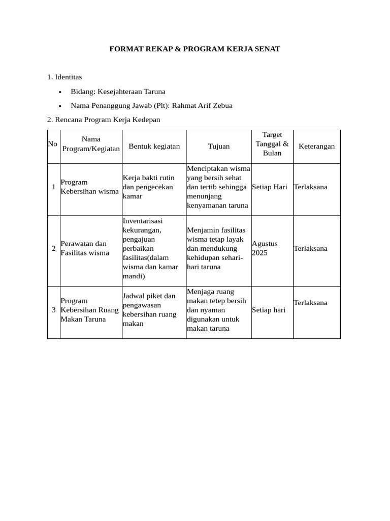 Format Rekap Rahmat | PDF