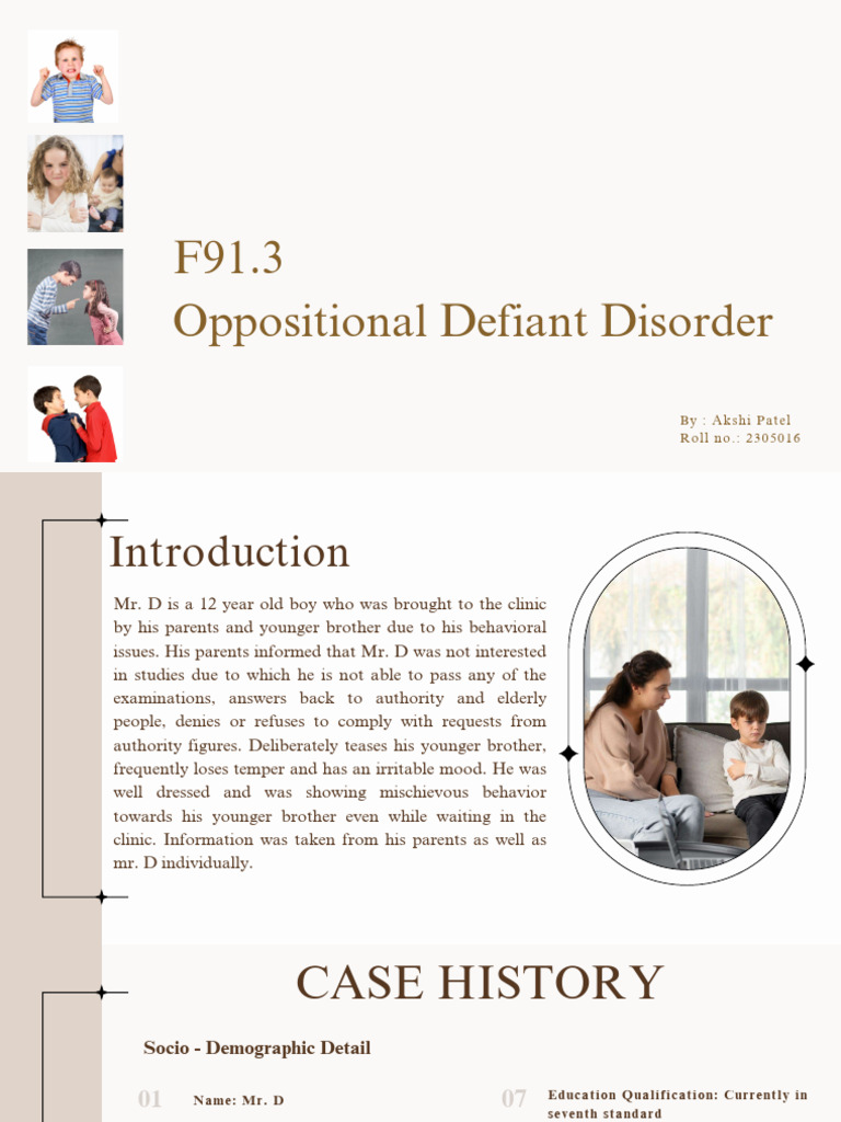 Understanding Oppositional Defiant Disorder in Children | PDF | Mental ...