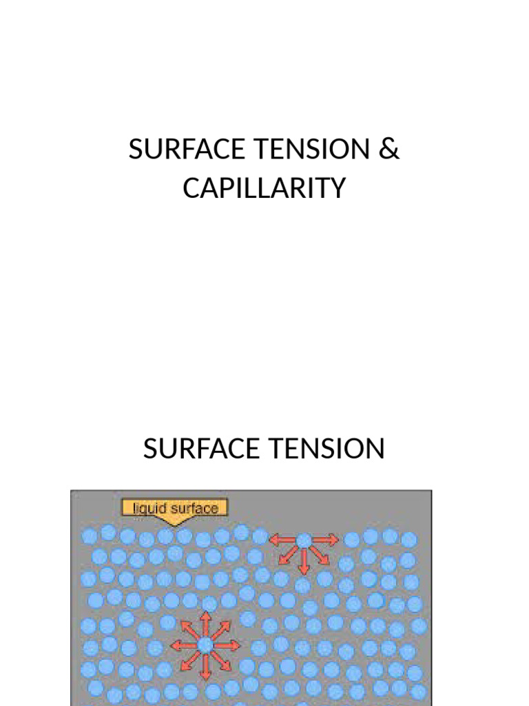 Understanding Surface Tension and Capillarity | PDF