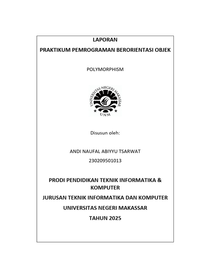 Praktikum Polimorfisme dalam Java | PDF