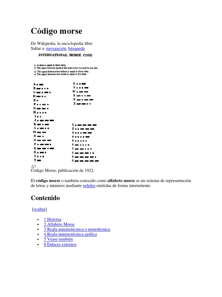 Código Morse PDF Radio aficionada Lingüística