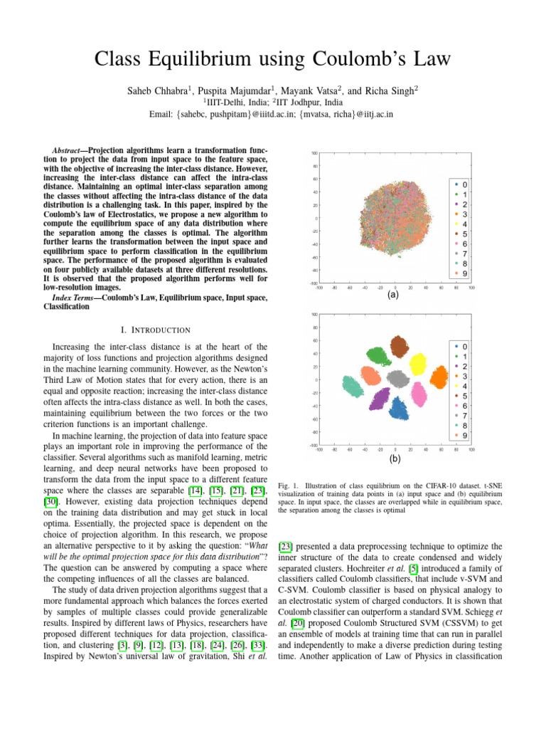 Class Equilibrium via Coulomb's Law | PDF | Statistical Classification ...