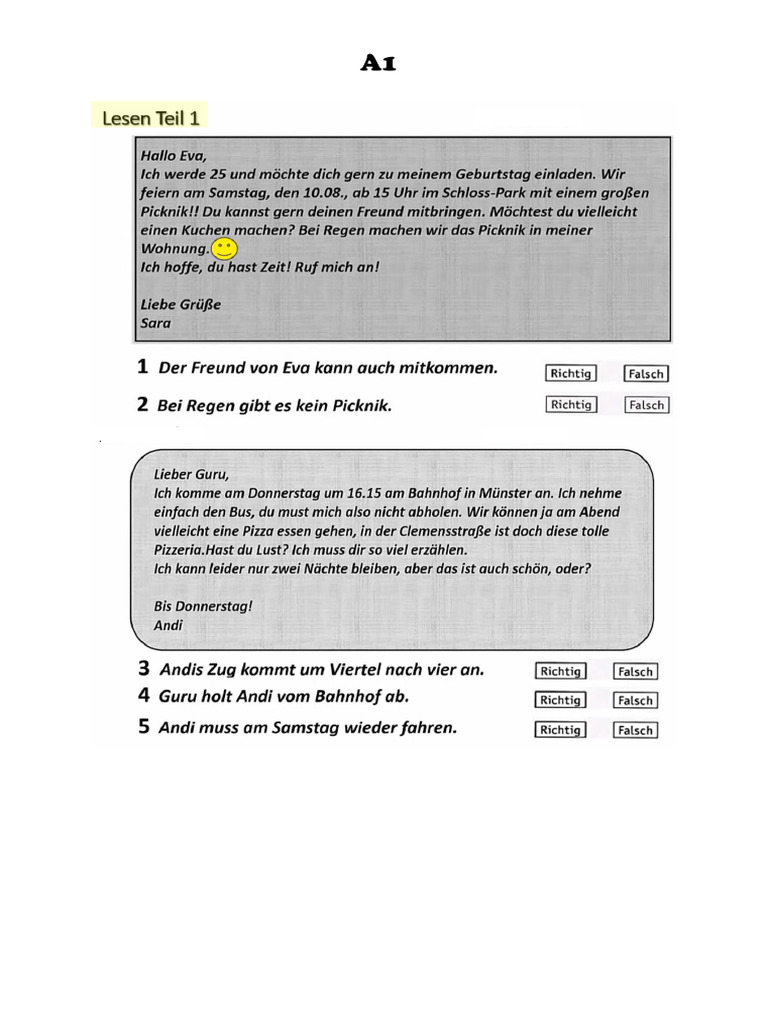Lesen 38 A1 Hallo Eva | PDF