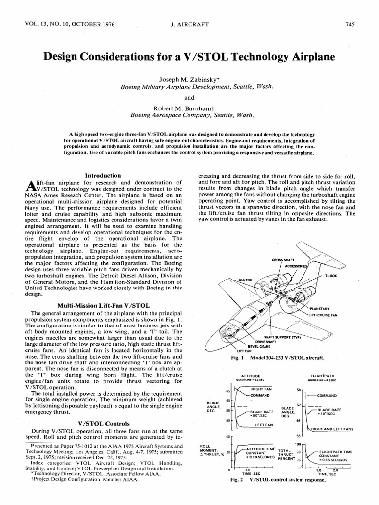 V/STOL Airplane Design Considerations | PDF | Thrust | Airplane