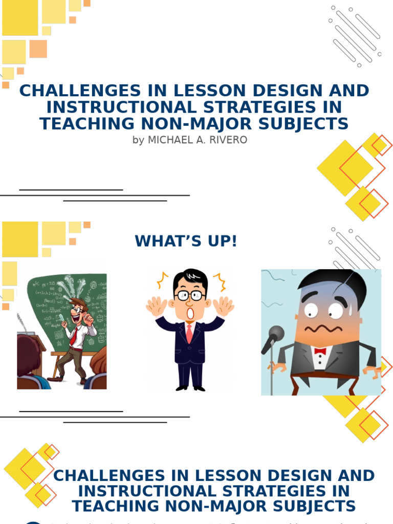 Challenges in Lesson Design and Instructional Strategies in Teaching ...