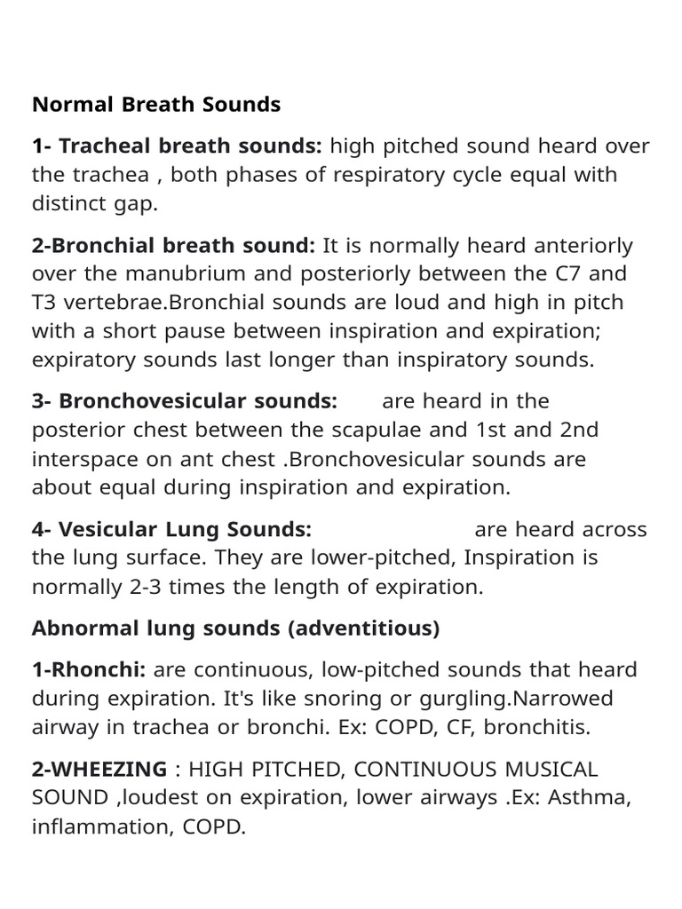 Understanding Normal and Abnormal Breath Sounds | PDF | Lung | Exhalation