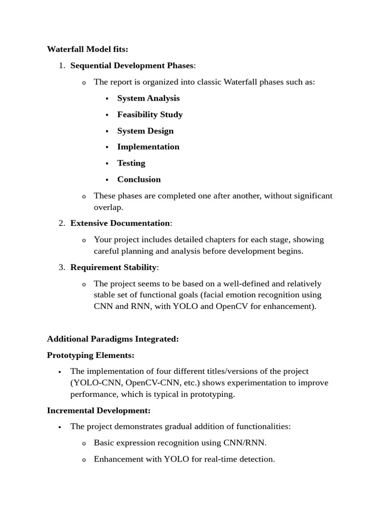 Waterfall Model Fits | PDF