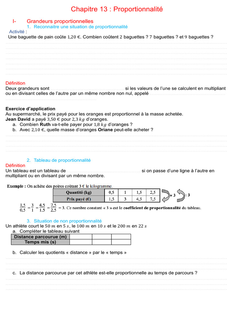 Comprendre la Proportionnalité et Pourcentages | PDF | Pourcentage ...