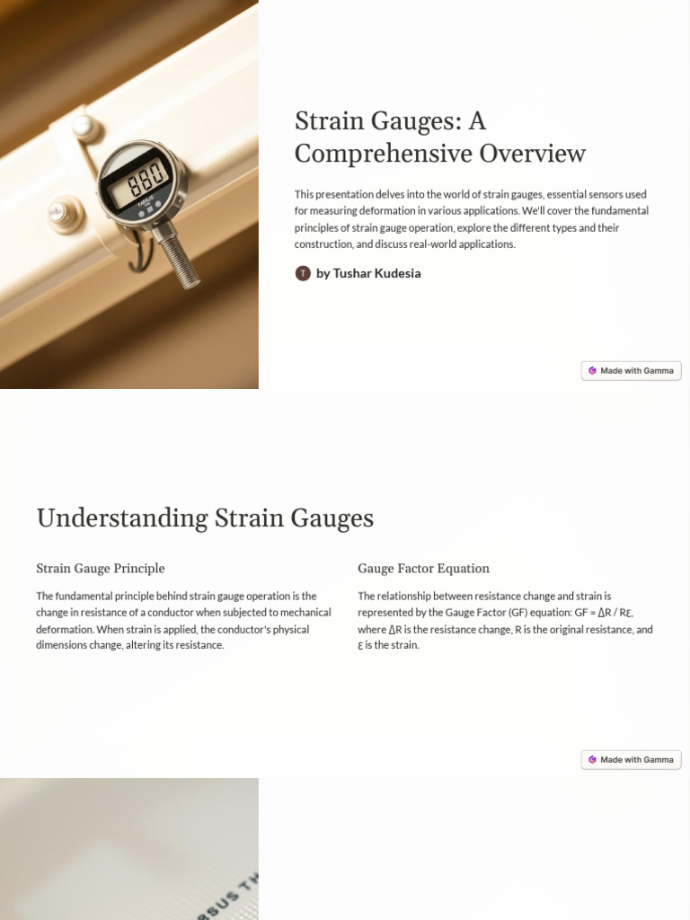 Strain Gauges: Principles and Applications | PDF | Deformation ...