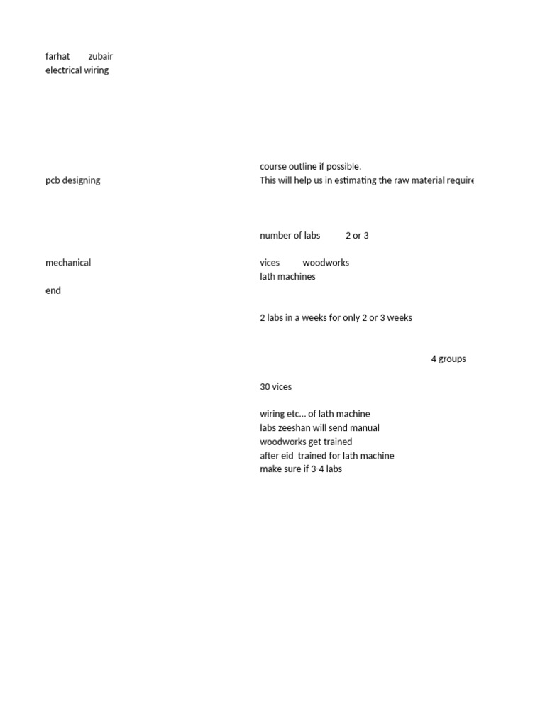 Electrical Wiring and PCB Course Outline | PDF