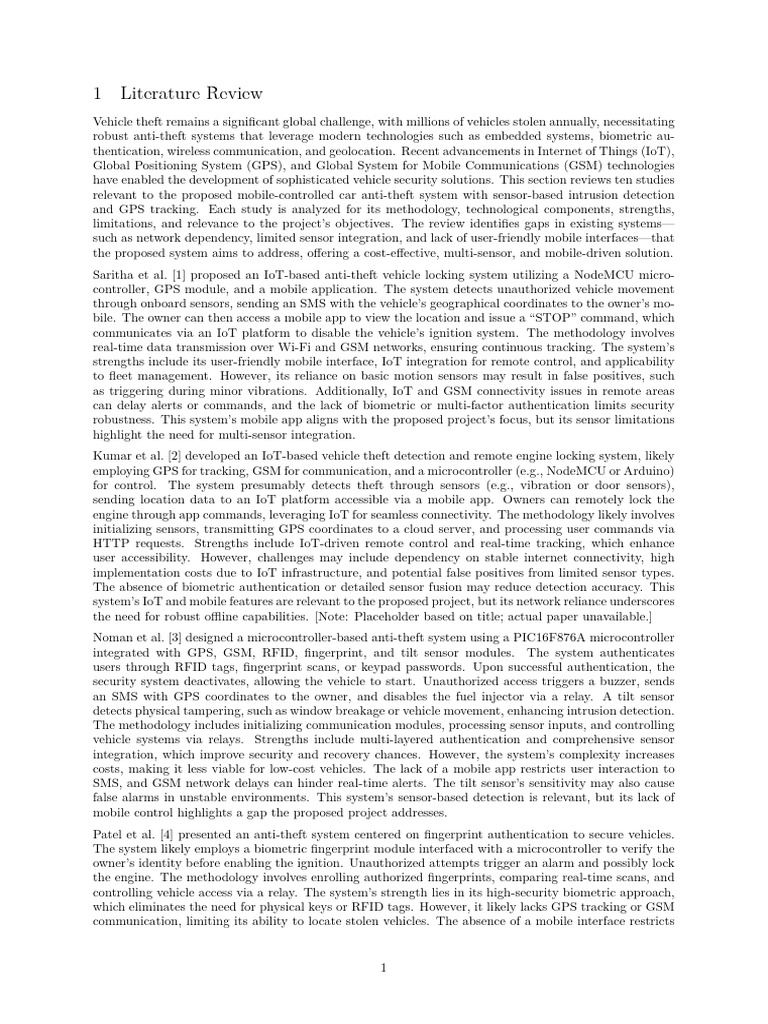 1 Literature Review | PDF | Internet Of Things | Biometrics