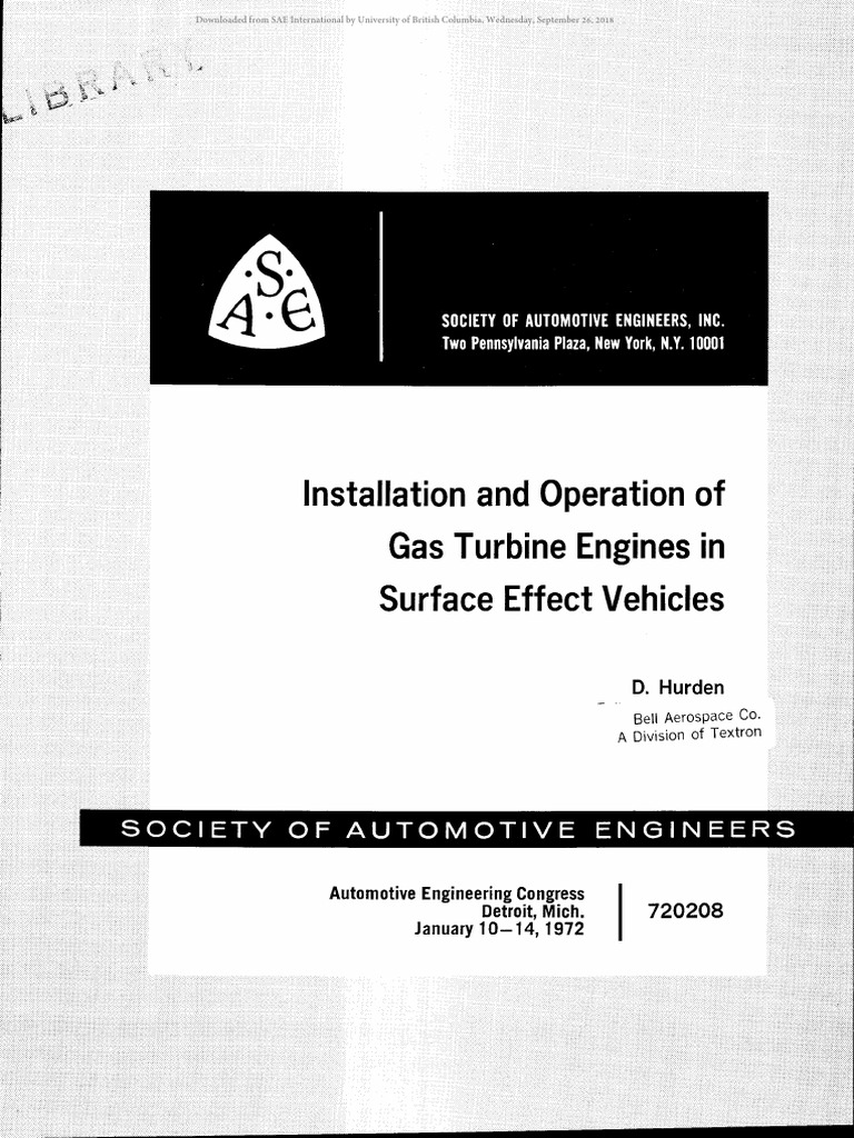 Installation and Operation of Gas Turbine Engines in Surface Effect ...