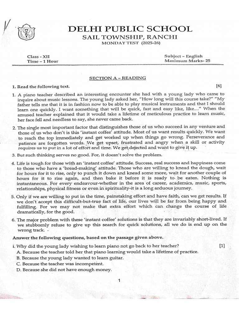 Monday Test 2 | PDF