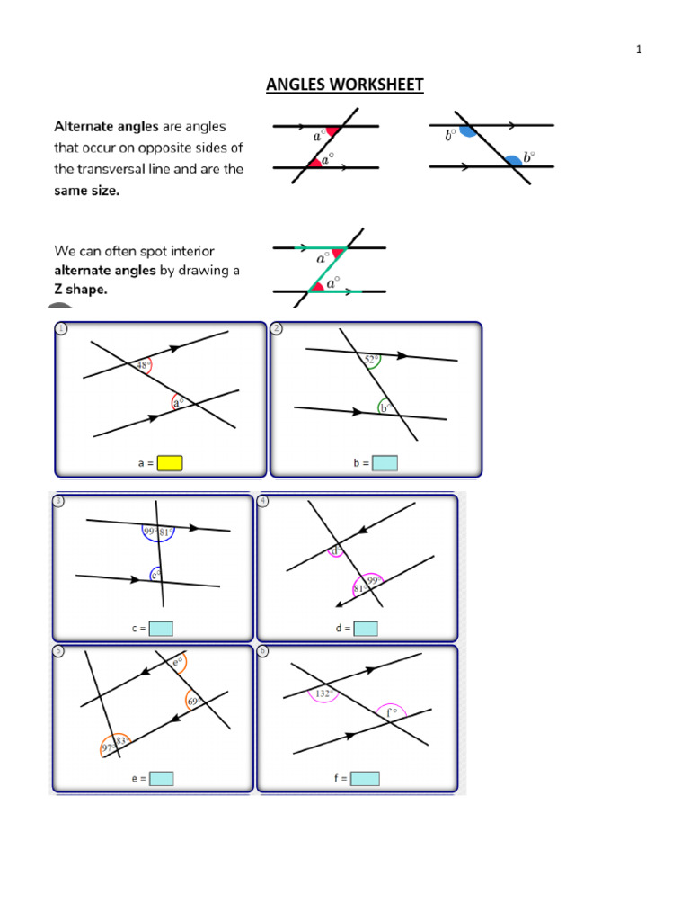 Missing Angles Challenge Worksheet | PDF