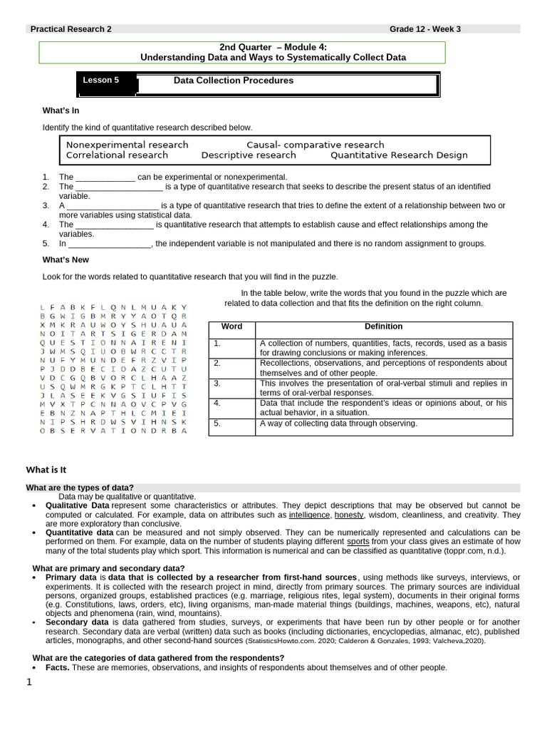 Data Collection in Quantitative Research | PDF | Student's T Test ...