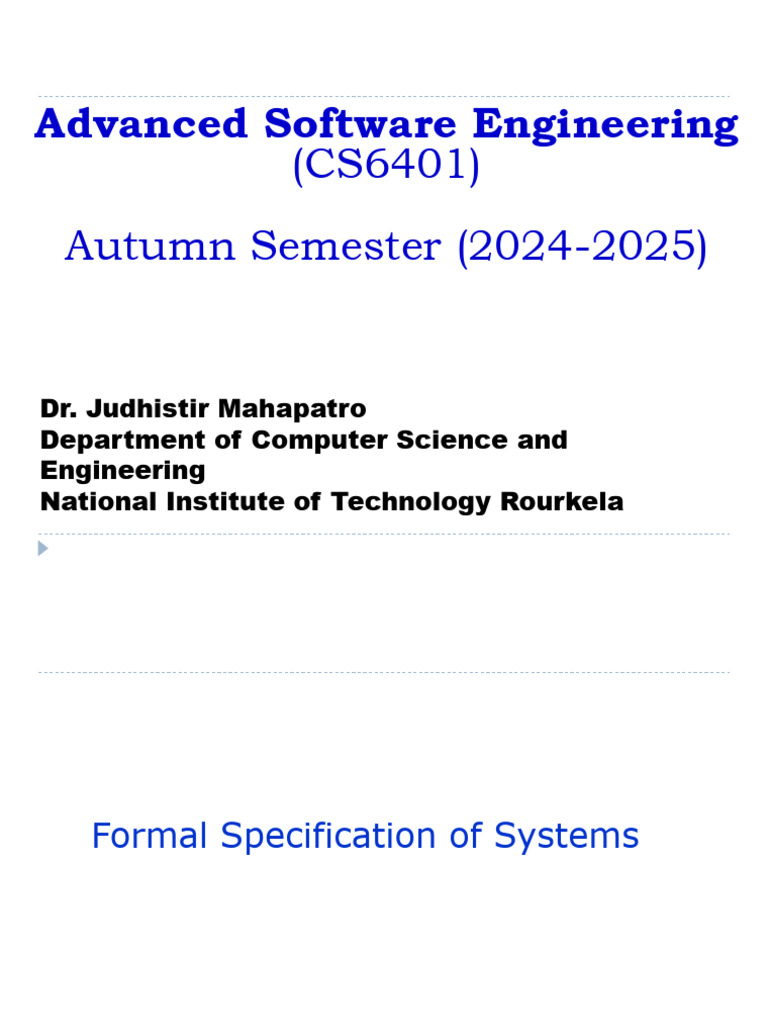 Formal Specification Techniques in Software Engineering | PDF | Formal ...