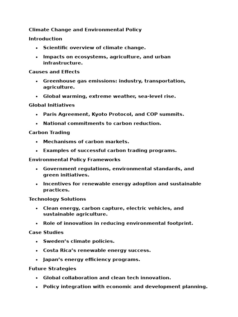 Climate Change and Environmental Policy | PDF