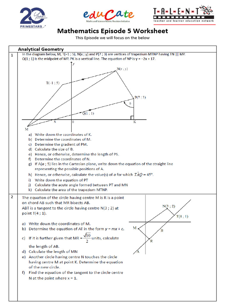 2024 Mathematics Episode 5 Worksheet | PDF