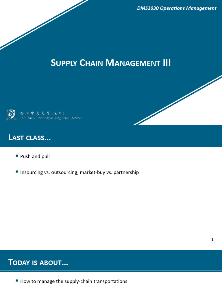 22 Supply Chain Management III | PDF | Logistics | Warehouse