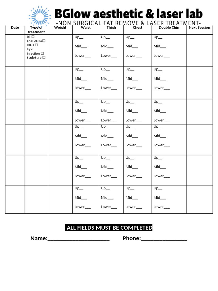 Body Contouring Client Intake Form | PDF