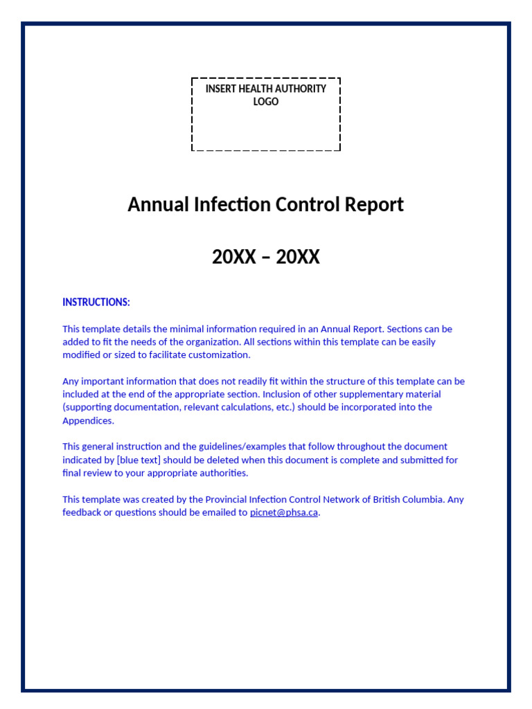 Annual InfectionControl Report Template 2012 | PDF | Methicillin ...