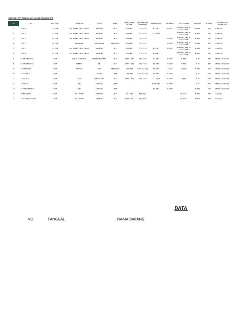 Data Unit BCP | PDF