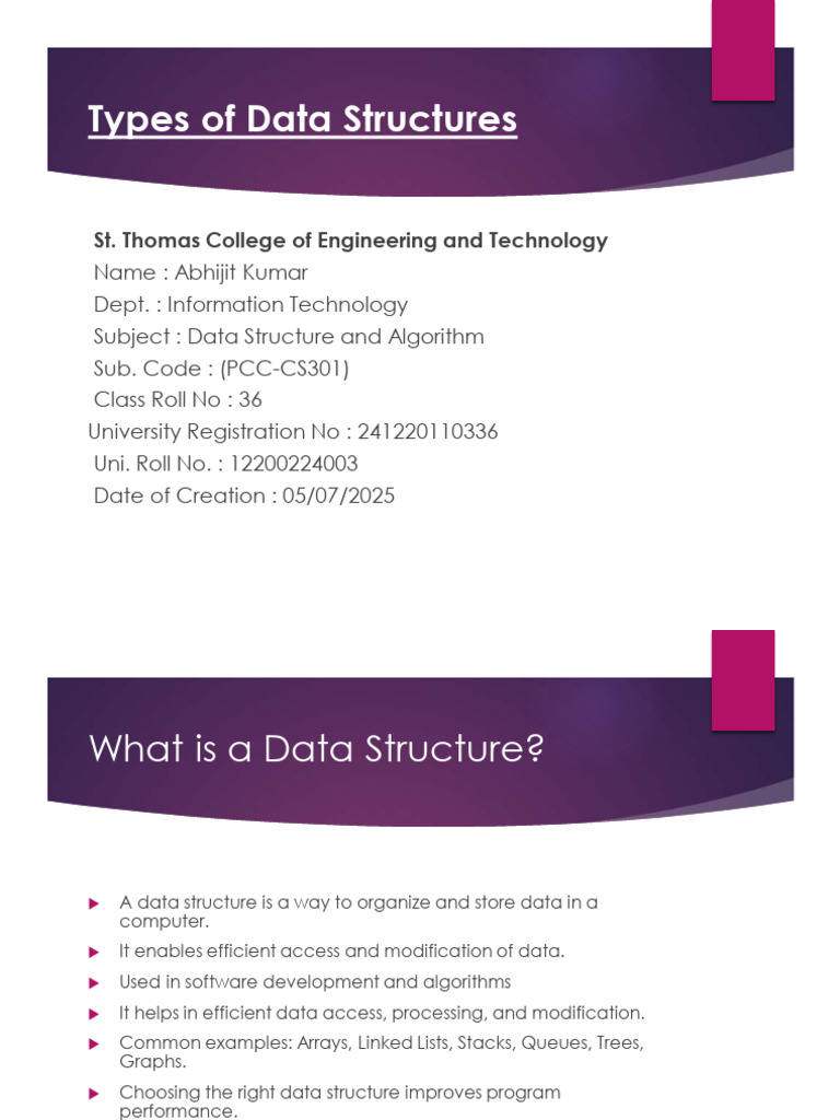 Overview of Data Structures Types | PDF | Queue (Abstract Data Type ...