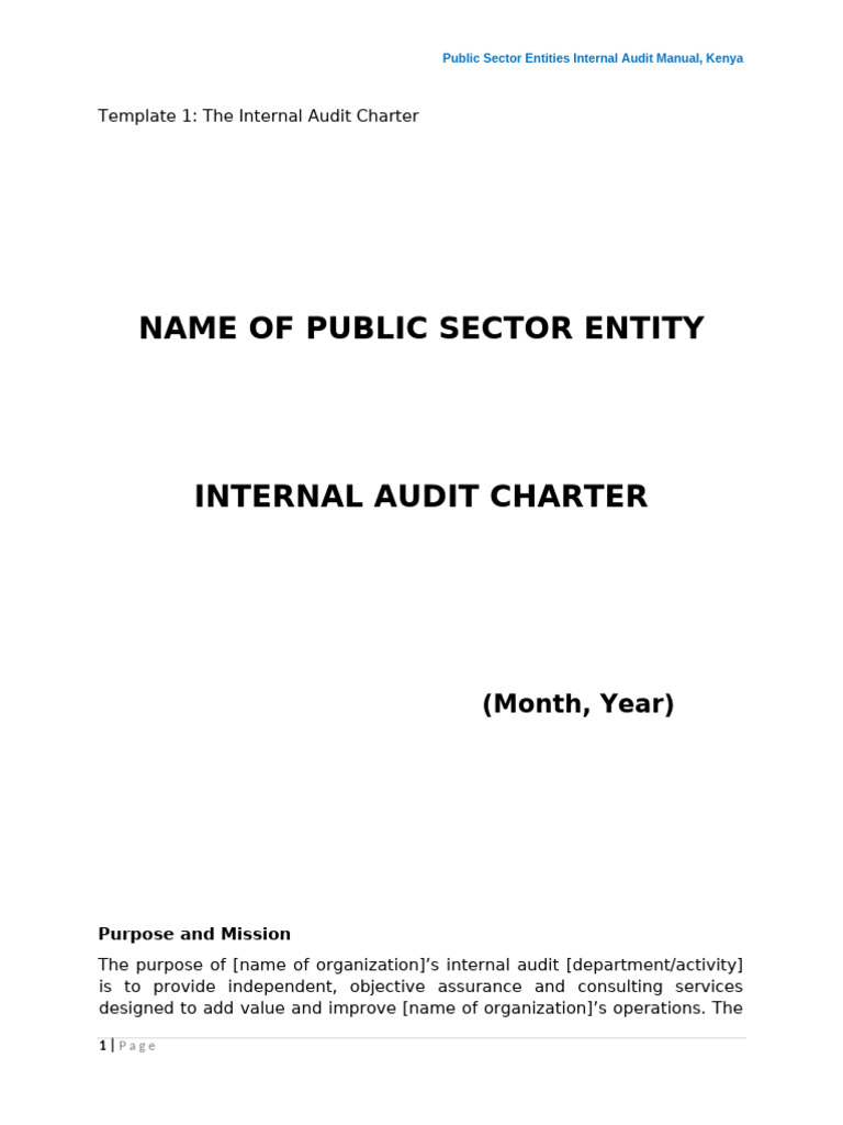 Kenya Public Sector Internal Audit Guide | PDF | Internal Audit | Audit