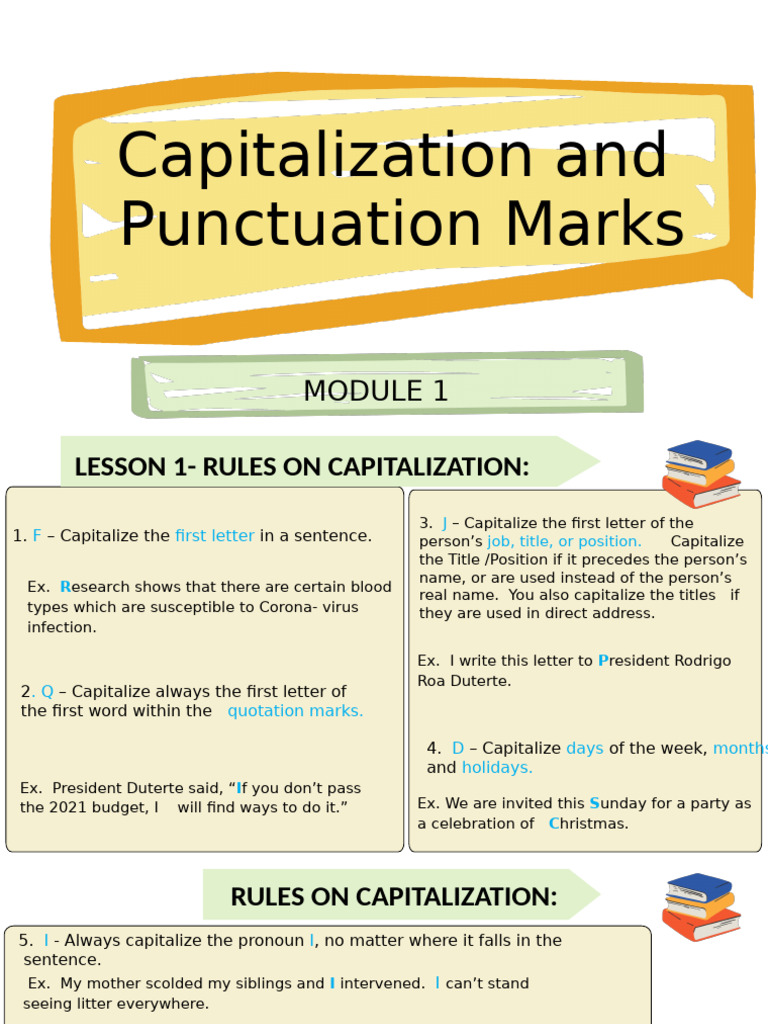 Capitalization and Punctuation Rules | PDF | Ellipsis | Grammar