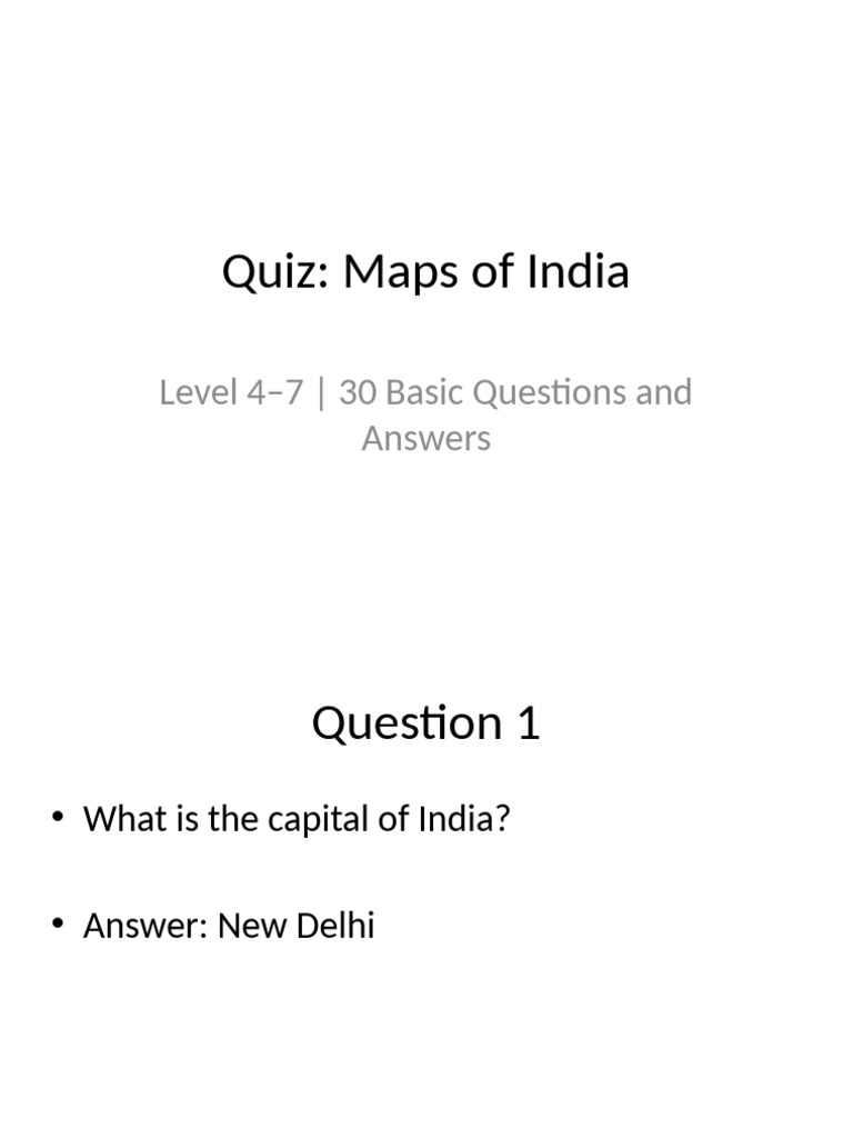 India Map Questions