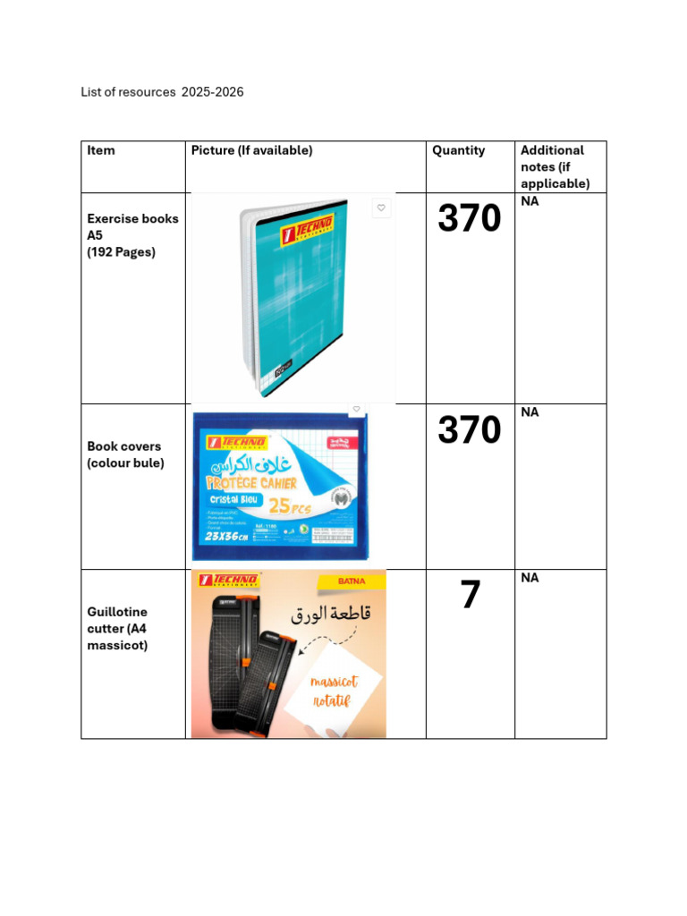 List of Stationary 2025 2026 | PDF