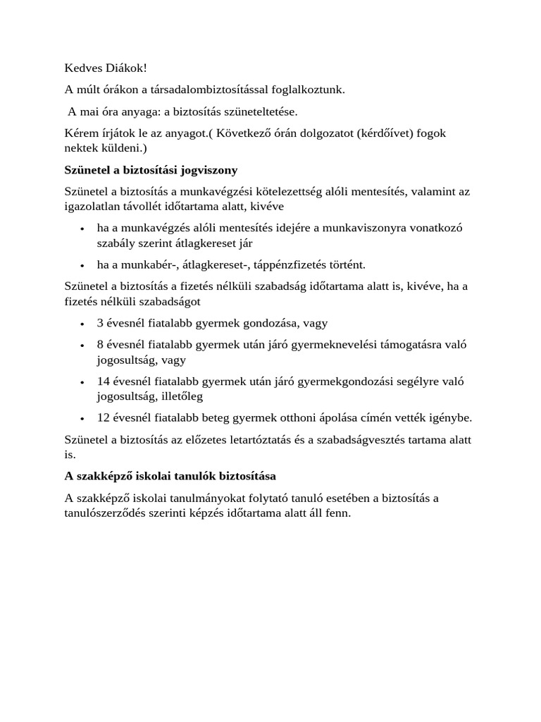 Biztosítás Szüneteltetése 0304 | PDF