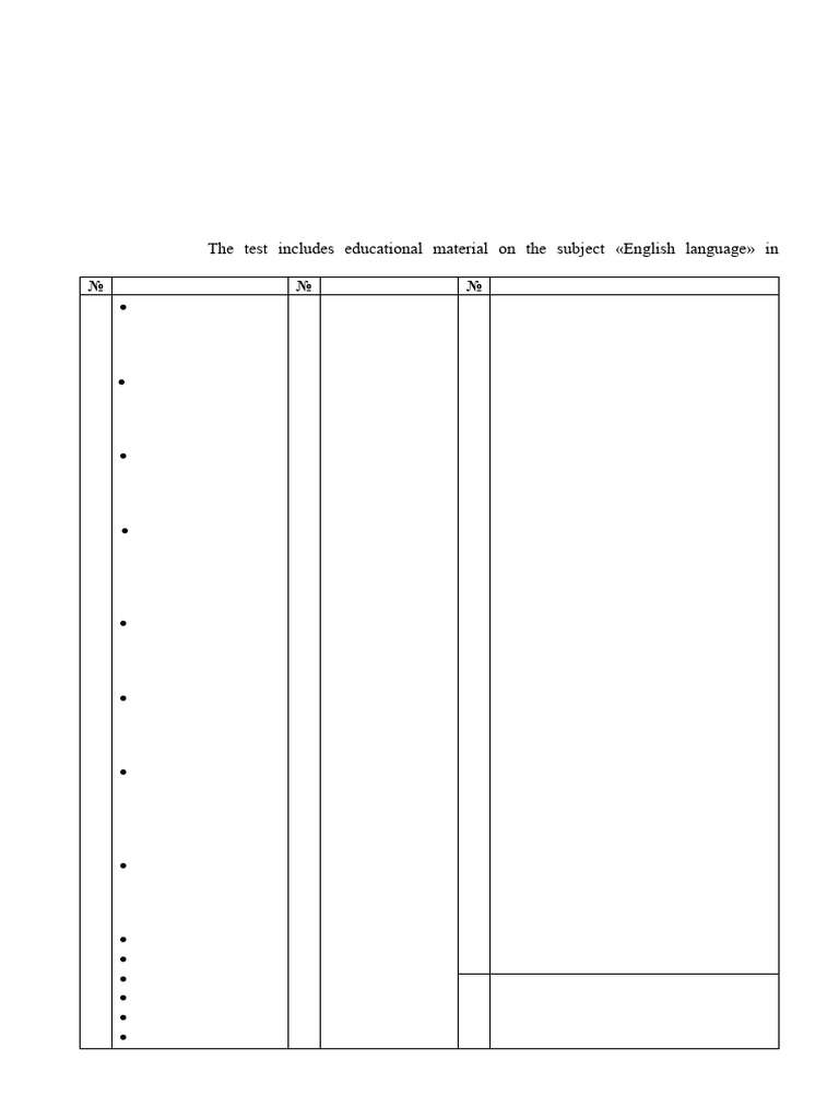 English Test Specification for Teachers | PDF | Verb | Adjective