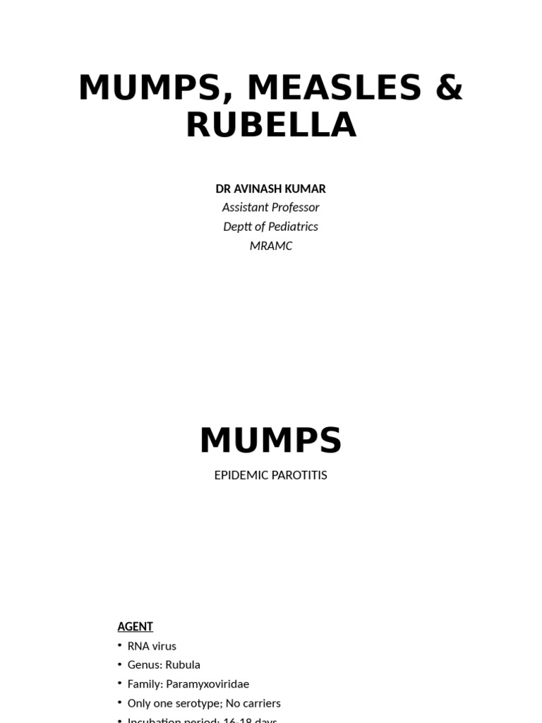 Mumps Measles Rubella | PDF | Measles | Diseases And Disorders