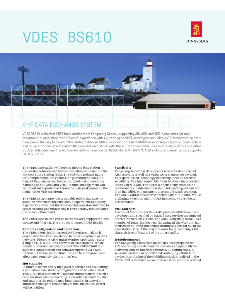VDES BS610: Advanced Base Station Features | PDF | Electronics ...