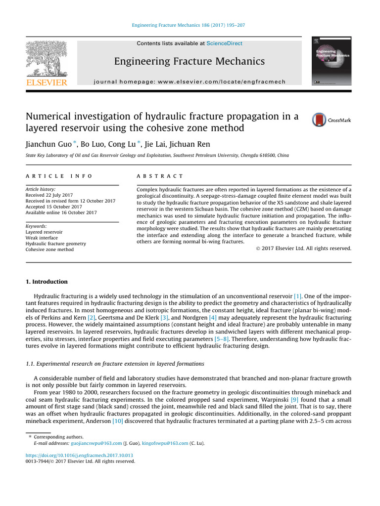 Numerical Investigation of Hydraulic Fracture Propagation in A Layerd ...