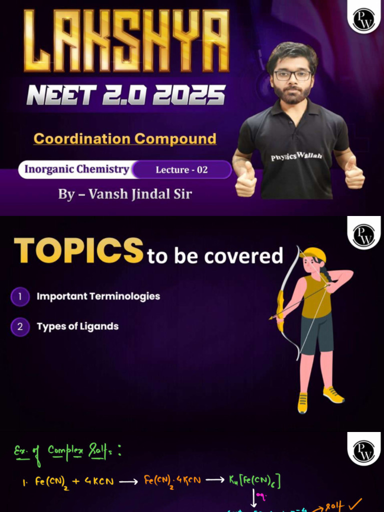 Coordination Compound 02 - Classnotes - Lakshya NEET 2.0 2025 | PDF