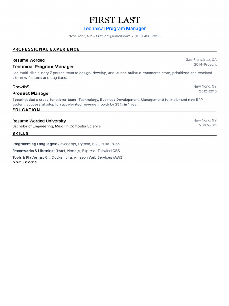 FIRST LAST Resume | PDF