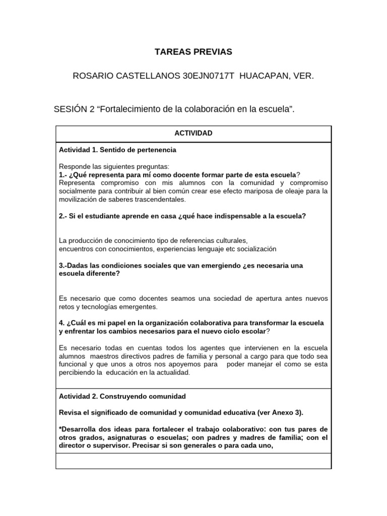 Fortalecimiento de la Comunidad Educativa | PDF | Escuelas | Conceptos ...
