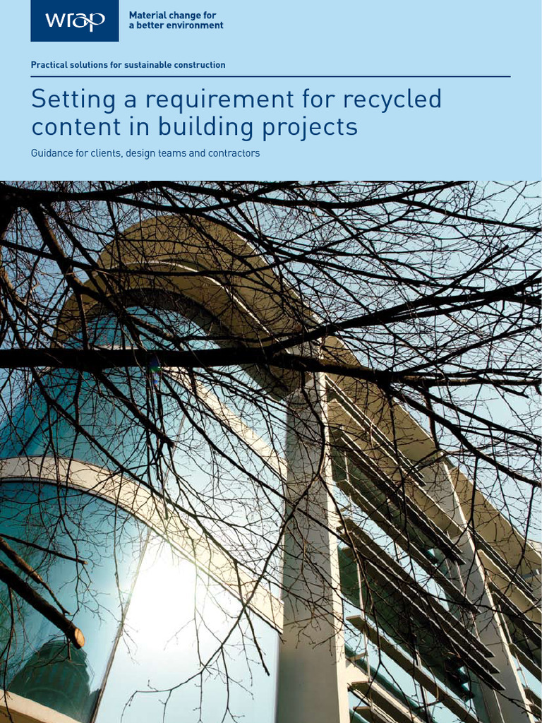 Recycled Content in Sustainable Construction | PDF | Recycling | Waste