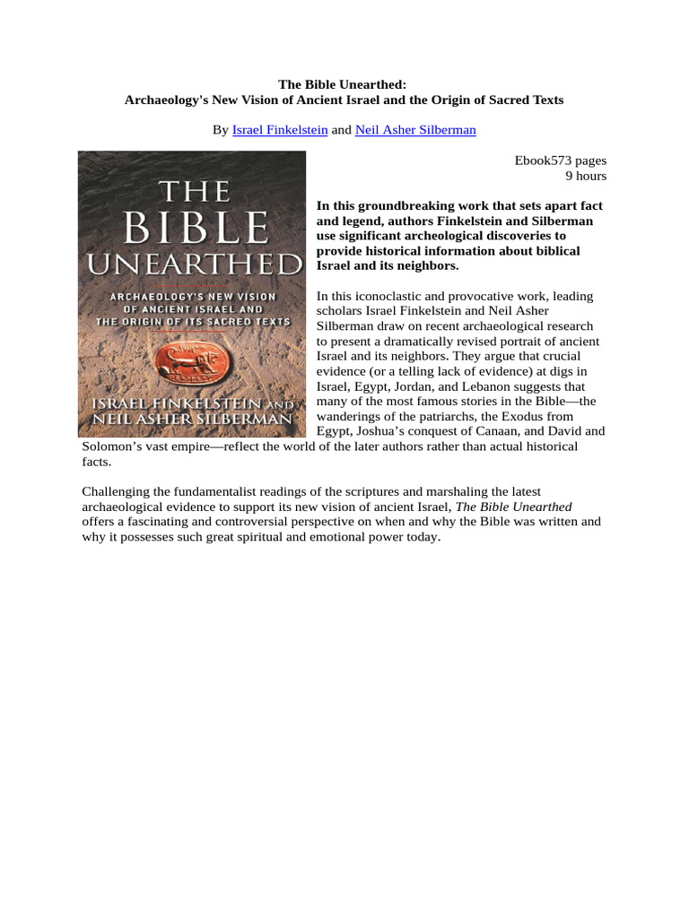 Archaeology's Impact on Biblical History | PDF