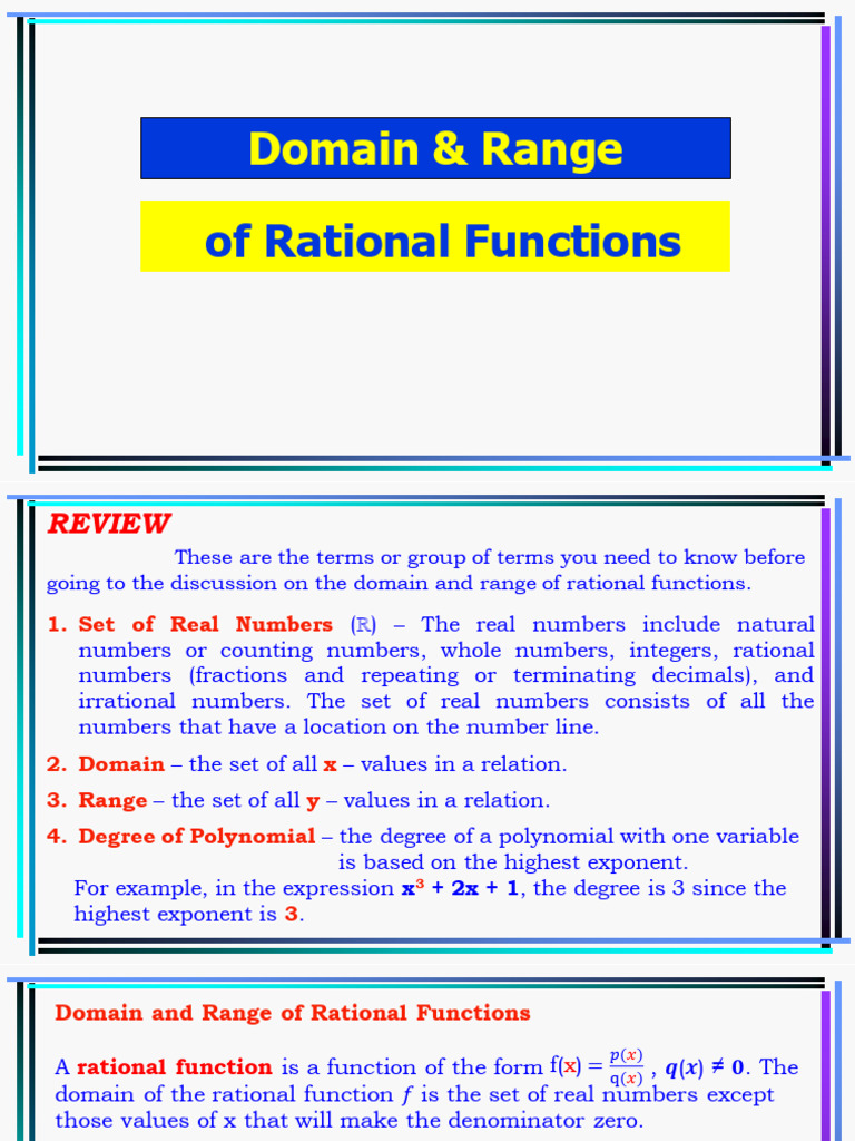 Domain and Range of Rational Functions | PDF | Numbers | Rational Number