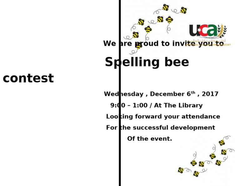 Spelling Bee Contest Invitation | PDF