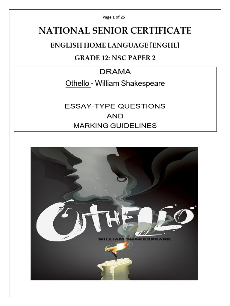 Othello Essay Questions & Guidelines | PDF | Iago | Othello