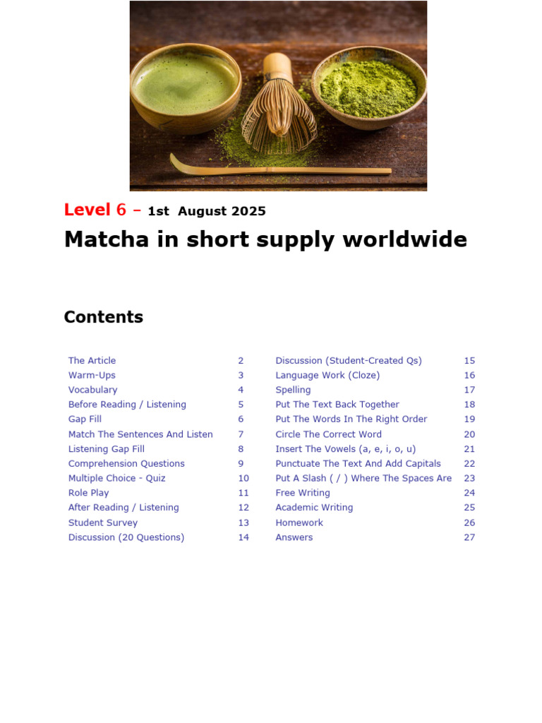Global Matcha Shortage Crisis | PDF | Tea | Green Tea