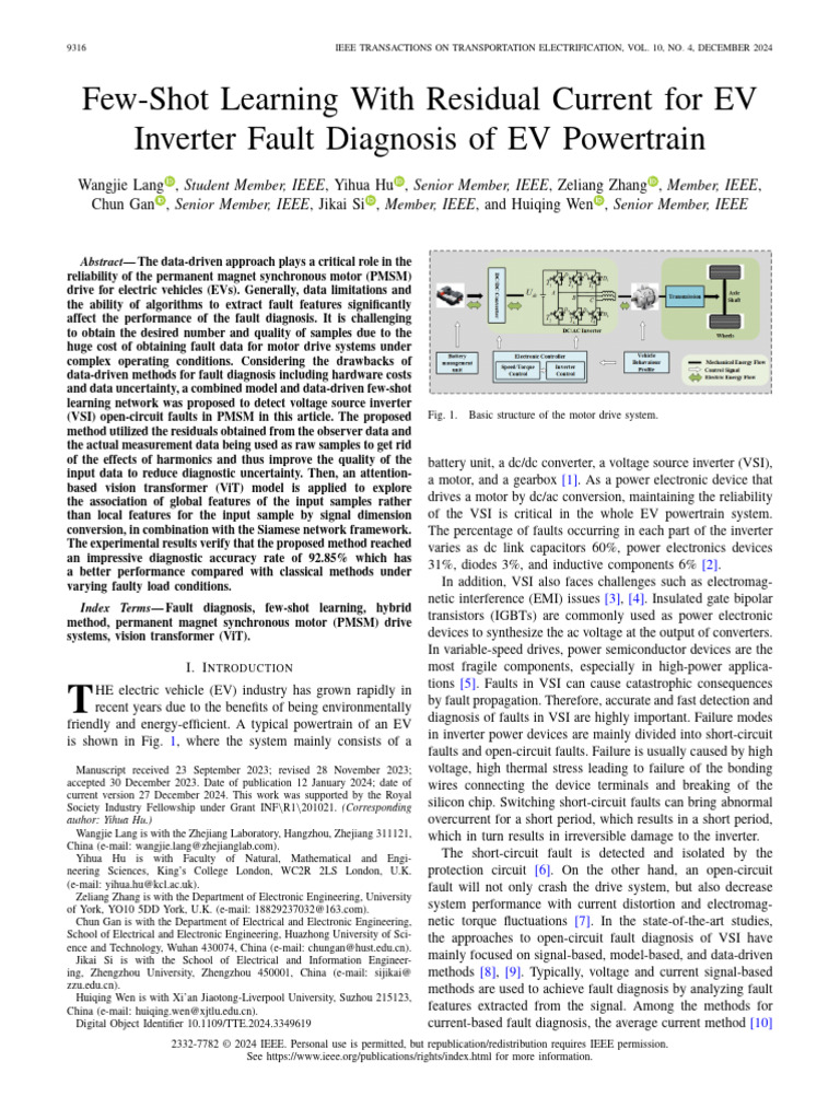 Few-Shot Learning for EV Inverter Faults | PDF | Power Electronics ...
