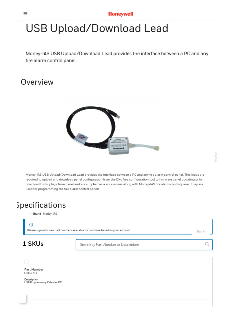 Morley-IAS USB Programming Cable | PDF