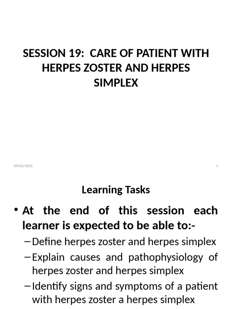 Herpes Zoster and Simplex Care Guide | PDF | Animal Diseases | Microbiology