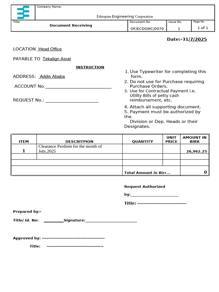 Document Receiving Instructions | PDF