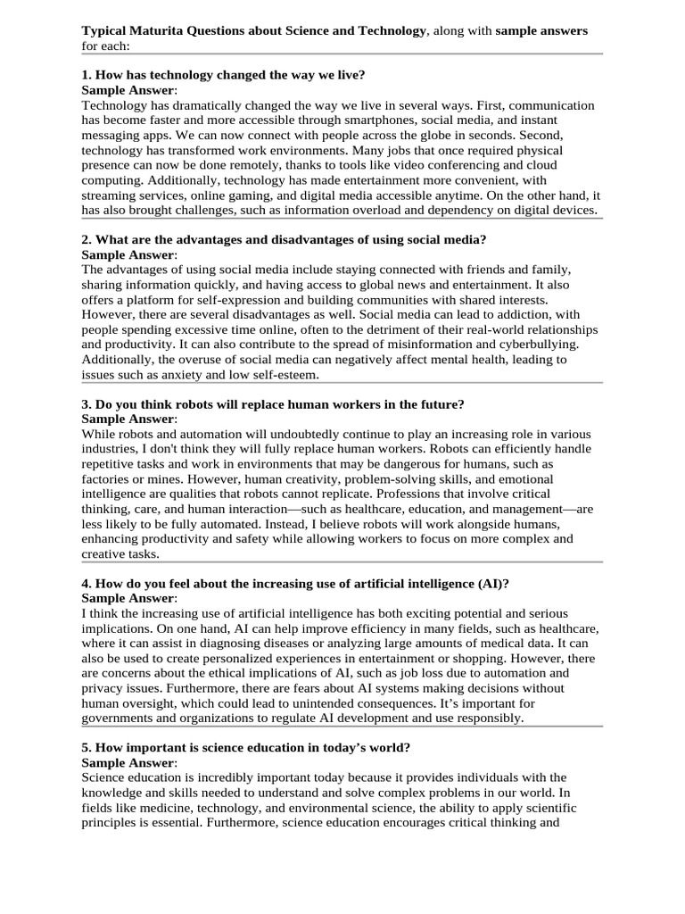 Maturita Insights: Science & Technology | PDF | Artificial Intelligence ...